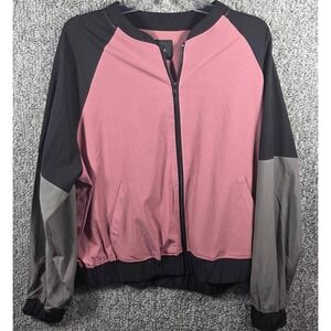 LoveSick Windbreaker Jacket Pink Black Colorblock Full Zip Womens Size‎ 1x